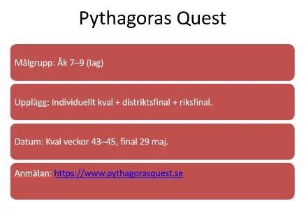 Förberedelse inför matematiktävlingar